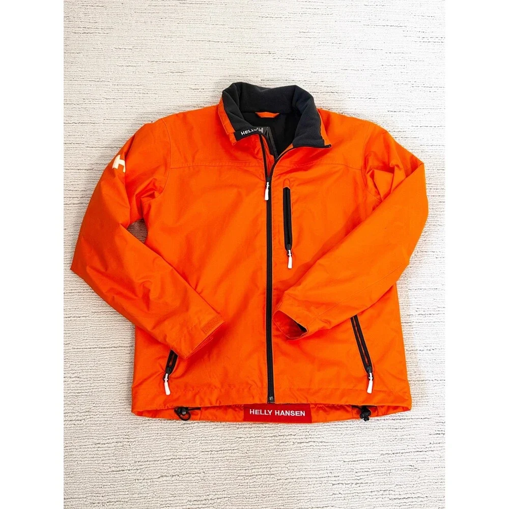 HELLY HANSEN Mens Crew Midlayer Jacket M Orange Sailing Gorpcore Outdoors Iconic